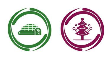 Igloo and Pine Tree Icon vector