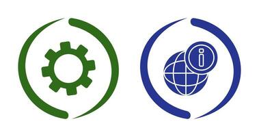 cogwheel and world Icon vector