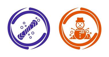 Snowboard and Snowman Icon vector