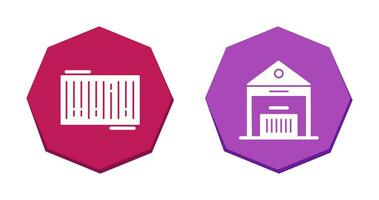 barcode and warehouse Icon vector