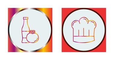 Tomato ketchup and Chef Hat Icon vector
