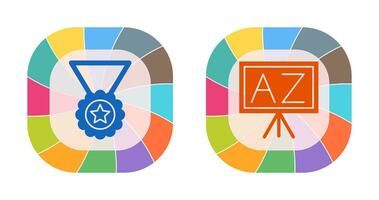 Medal and From A To Z Icon vector