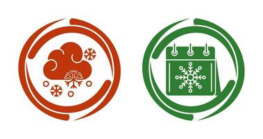 Snowy and Calender Icon vector