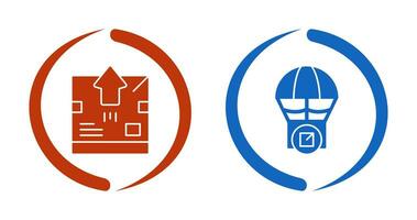 delivery box and parachute Icon vector