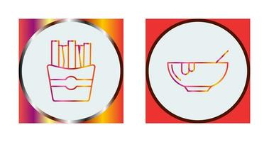 Soup and Fries Icon vector