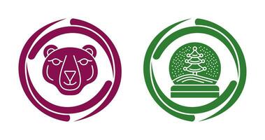 Polar Bear and Snow Globe Icon vector