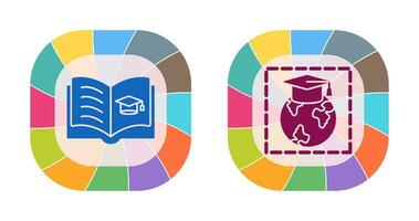 Open Book and Earth Icon vector