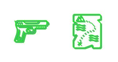 Gun and Treasure  Icon vector