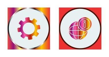 cogwheel and world Icon vector