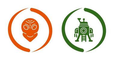 alien and lander Icon vector