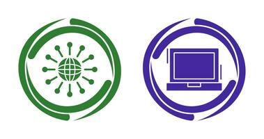 Networking and Laptop Icon vector