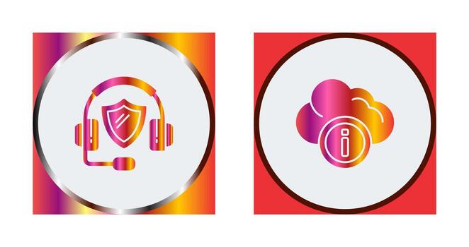 llamada centrar y nube informática icono vector