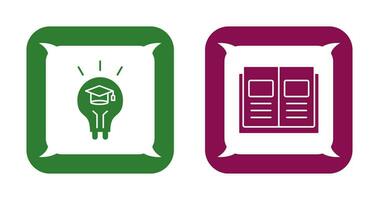 Light Bulb and Ebook Icon vector