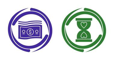 Dollar and Hourglass Icon vector