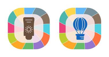 Sun Cream and Hot Air Balloon Icon vector