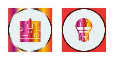 delivery box and parachute Icon vector