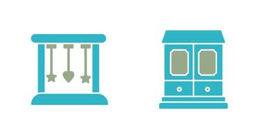 Cradle and Wardrobe Iconv vector