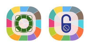Life Preserver and Do Not Disturb Icon vector