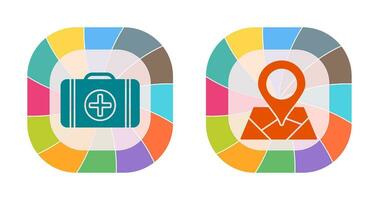 First Aid Kit and Map Icon vector