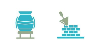 vase and brickwall Icon vector