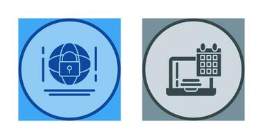 Internet Security and Calendar Icon vector