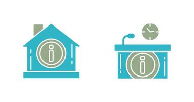 house and information desk Icon vector