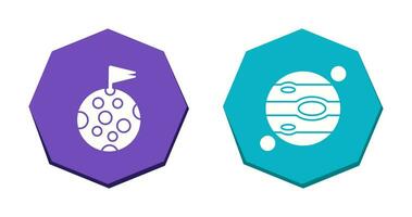 flag and jupiter Icon vector