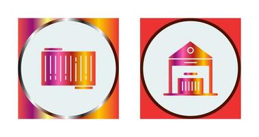 barcode and warehouse Icon vector