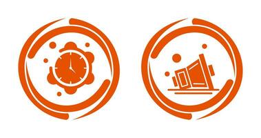 Clock and Speaker Icon vector