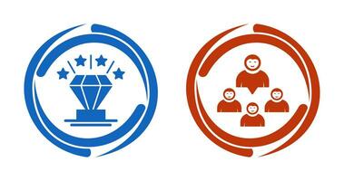 Diamond and Group Icon vector