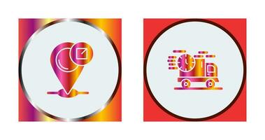 fast delivery and location Icon vector