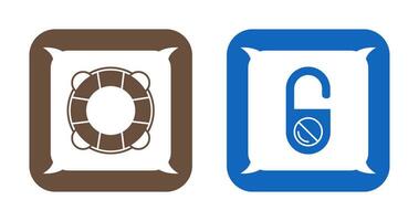 Life Preserver and Do Not Disturb Icon vector