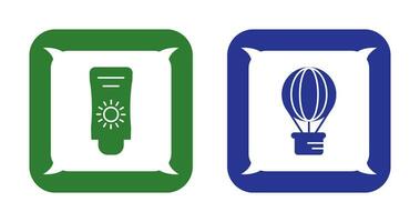 Sun Cream and Hot Air Balloon Icon vector