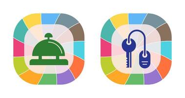 Room key and Desk Bell Icon vector