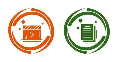 Video Player and Document Icon vector