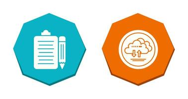 clipboard and cloud data  Icon vector