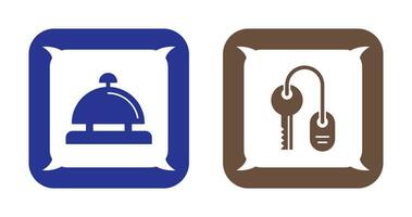 Room key and Desk Bell Icon vector