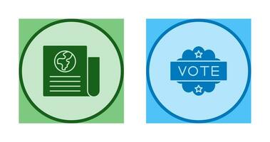 Newspaper and Vote  Icon vector