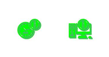 clock and computer Icon vector