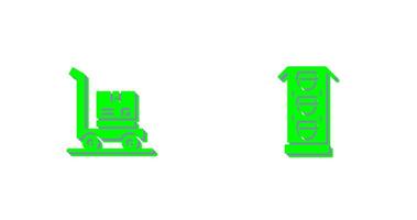 trolly and traffic light  Icon vector