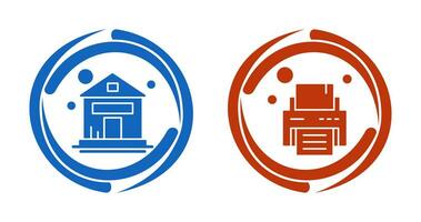 House and Printer Icon vector