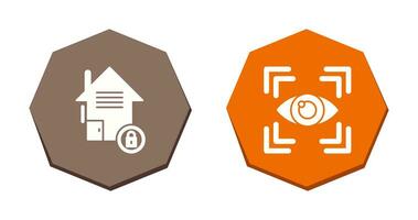 Real Estate and Eye Scan Icon vector