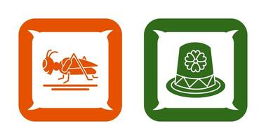 Grasshopper and Hat Icon vector