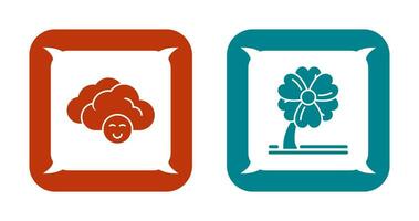 Cloudy and Clover  Icon vector