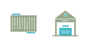 barcode and warehouse Icon vector