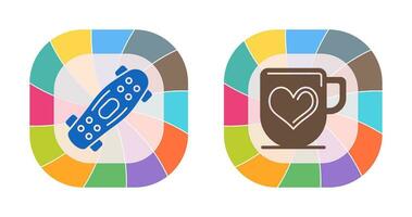 Skateboard and Mug Icon vector