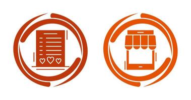 Wishlist and Online Shop Icon vector