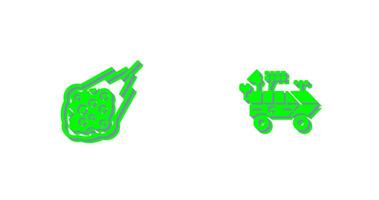 meteroite and moon rover Icon vector