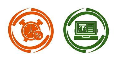Alarm Clock and Search Icon vector