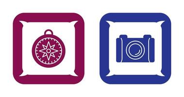 Compass and Camera Icon vector